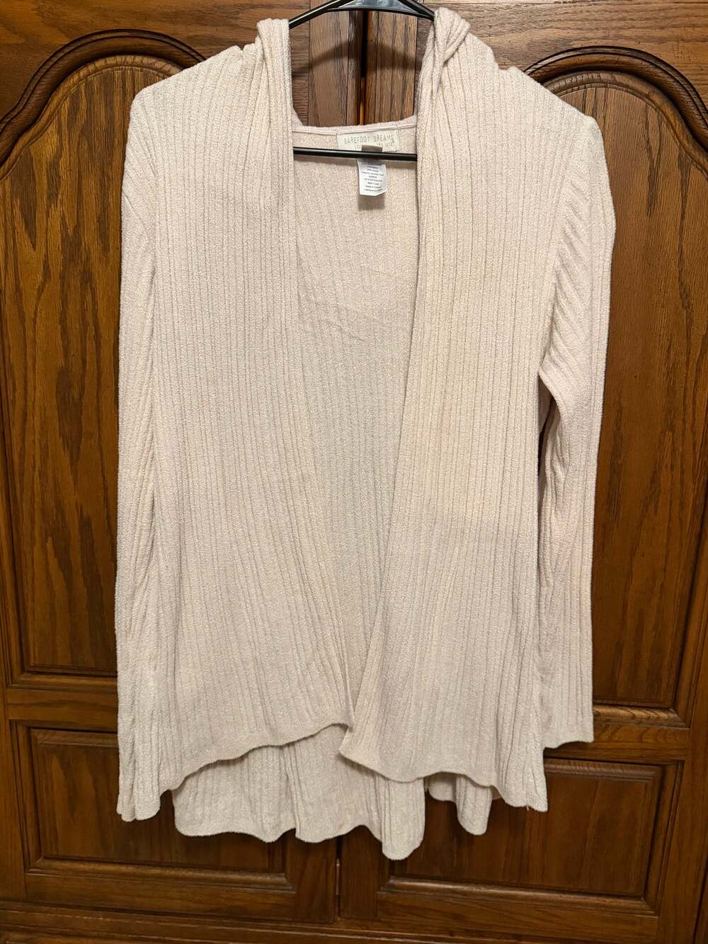 Barefoot Dreams CozyChic Ultra Lite Namaste Rib Hooded Cardigan size L